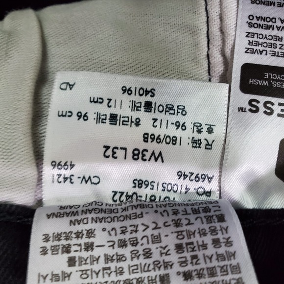 Levi's 541 Men Jeans 38x32 Black Denim Straight Mid Rise Pockets (38x30) - Picture 10 of 10